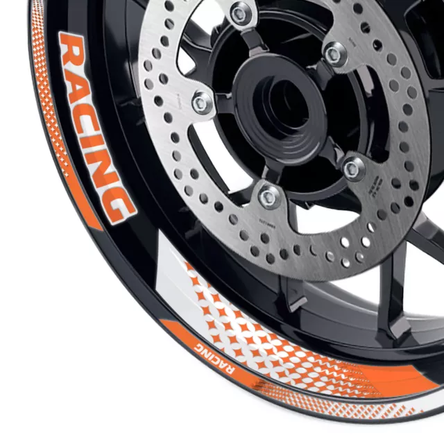 For Suzuki GSXS1000F 16-19 18 17 Racing Wheel Rim Stickers 17 inch GP07 Orange