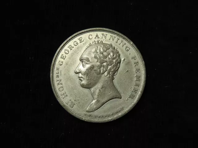 George Canning (Prime Minister) Memorial Medal 1827 white metal d.36.5mm