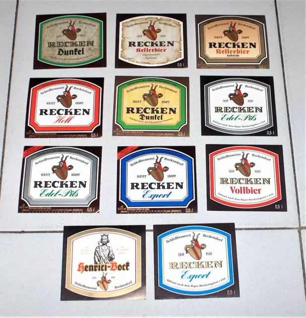 11 Etichette Birra RECKEN bier beer label PERFETTE etichetta Germania