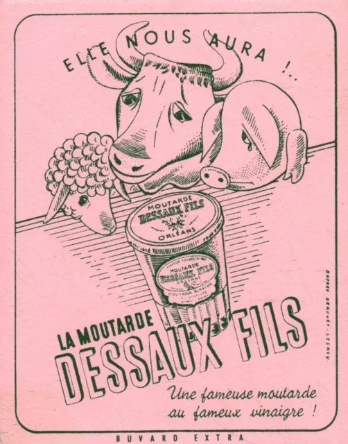 Buvard vintage moutarde Dessaux Fils Drouet Lesacy