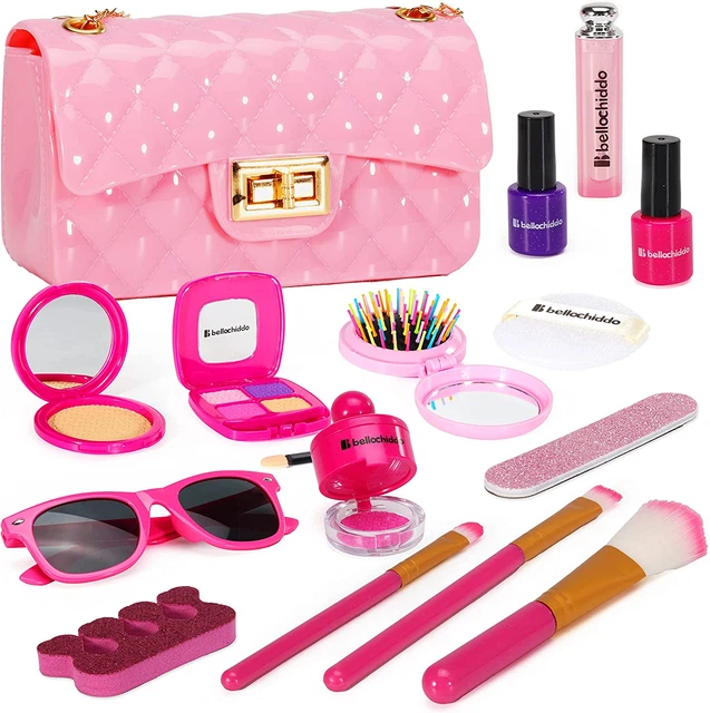Girls Purse Princess Play Purse for Little Girls with Cosmetics Accessories