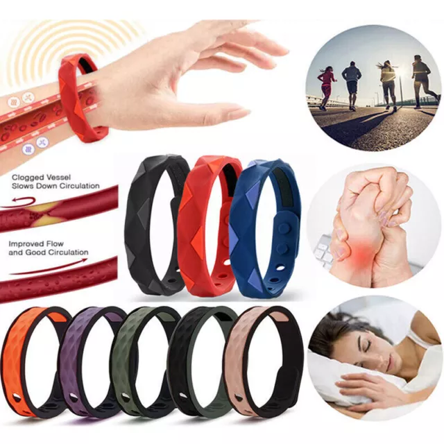 Negative Ions Wristband Anti-Static Silicone Sport Bracelets Radiation Bracelet#