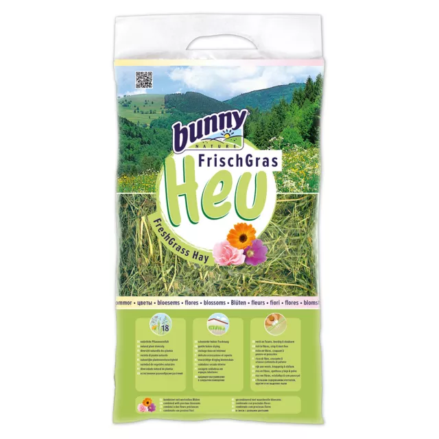 Bunny Nature Frischgras-Heu Flores 500G, Nuevo