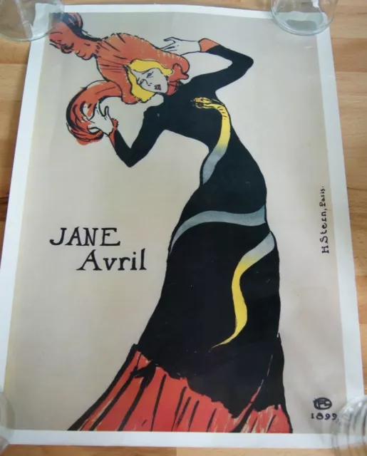 JANE AVRIL Kunstdruck 1899 Jugendstil Vintage Plakat Reprint JANE AVRIL Kunstdruck 1899 Jugendstil Vintage Plakat Reprint