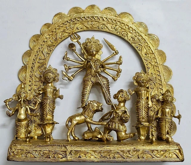 FIGURINE MUSICIEN DHOKRA - Cadre mural fait main - Art tribal Bastar