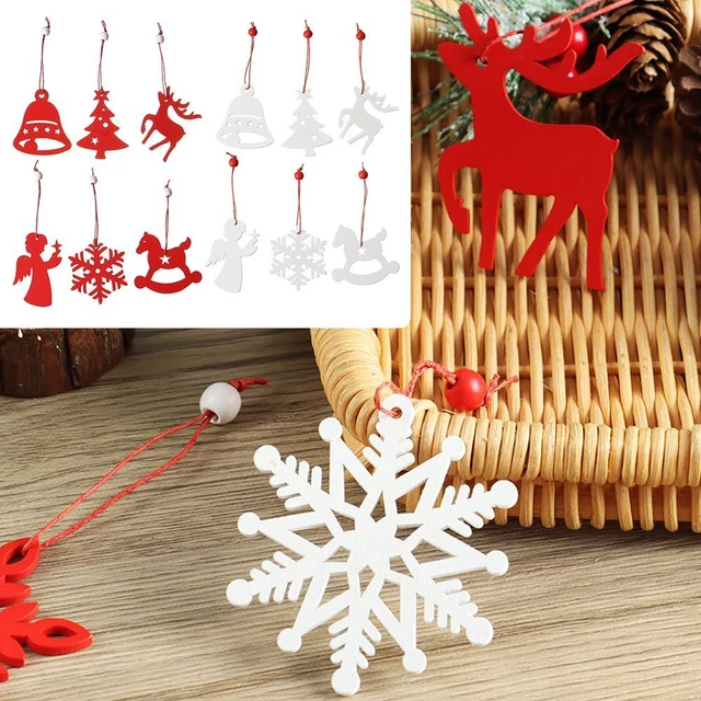 von Weihnachtsbaum Verzierungen aus Holz Schneeflocke Weihnachten hängen