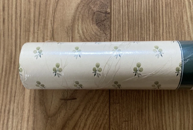 Laura Ashley Vintage Wallpaper 1 Roll Rowan Sage DkGrn Floral - Made in UK