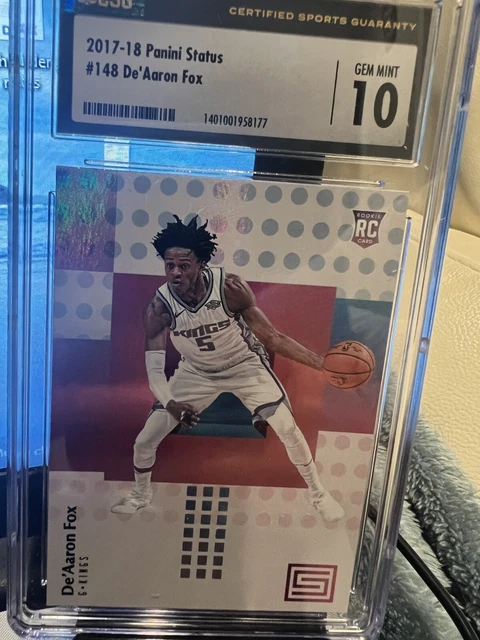 2017-18 Panini Status De’Aaron Fox Rc Rookie Card 10 Gem Mint #148