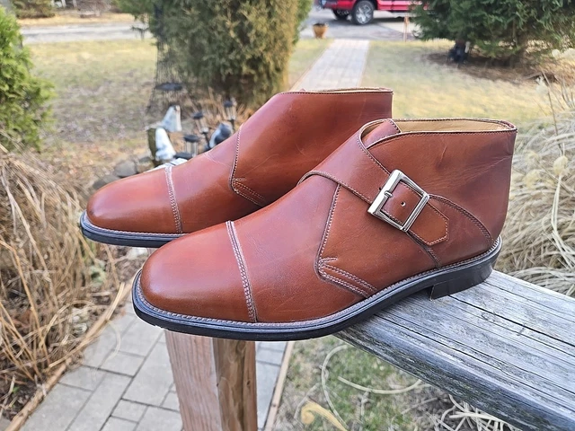 JOHNSTON & MURPHY Domani Boots Mens Sz 9M Brown Cap Toe  display picture 2