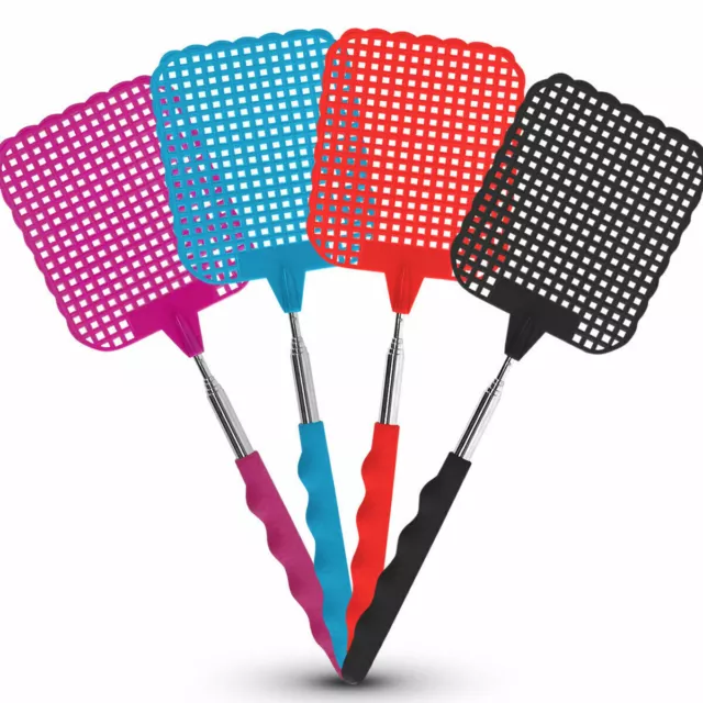 Fly Swatter Telescopic Long Extendable 27-77cm Swat Bug Insect Mosquito Wasps