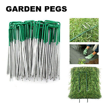 Heavy Duty Metal U Shaped Turf Pin Ground Staple’s Garden Tent Securing Pegs