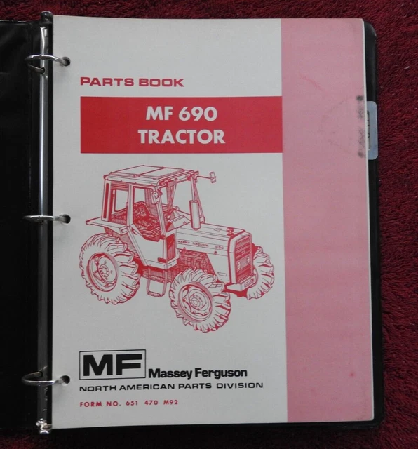 Original 1983-86 Massey Ferguson Mf 690 Mf690 Tractor Parts Catalog Manual Clean