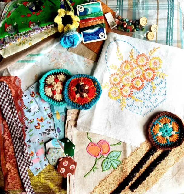 Farm Inspo Stitch Kit/ Junk Journal Sewing Craft Scrap  Bundle. 🚜 🐖 🐄 🐑