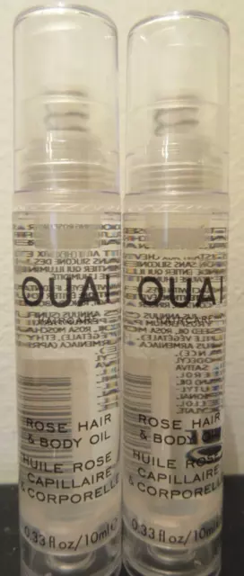 2 OUAI Rose Hair Body Oil 0.33 oz Travel Size LOOK GOOD & HELP DOGS!