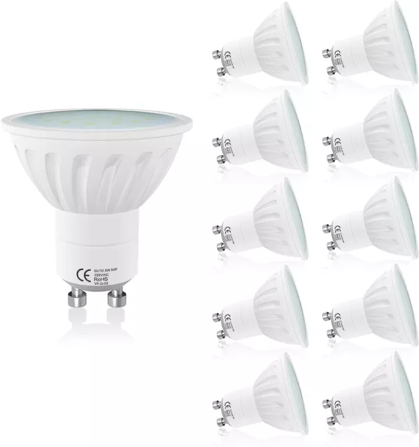 LAMPAOUS GU10 LED Bulbs Day White 5W, 50 Watt Halogen Bulbs...