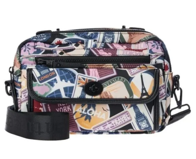 Samantha Brown Essential Crossbody Bag W/ Removable Strap-Travel Stickers-NWT