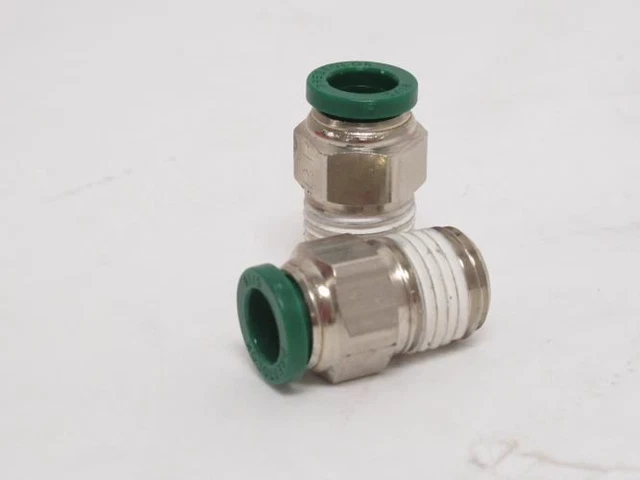 192095 New-No Box; Parker W68PLP-5-4 Lot-2 Brass Connectors; 5/16" PTC x 1/4NPT