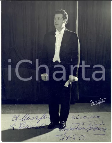 1952 BRESCIA LIRICA "Traviata" - Tenore Agostino LAZZARI - Foto con autografo