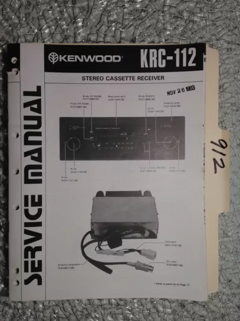 Kenwood krc-112 service manual original repair book stereo receiver tuner radio