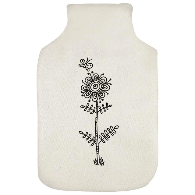 'Flor y mariposa' cubierta de botella de agua caliente (HW00027595)
