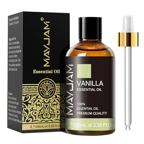 MAYJAM Huile Essentielle de Vanille 100ML de Haute Qualité pour Diffuseur Hum...