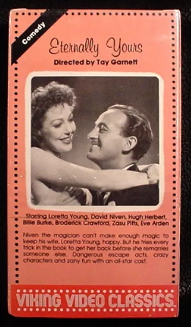 VHS Comedy ~ Lorretta Young & David Niven ~ Eternally Yours ~ Vintage Brand NEW!