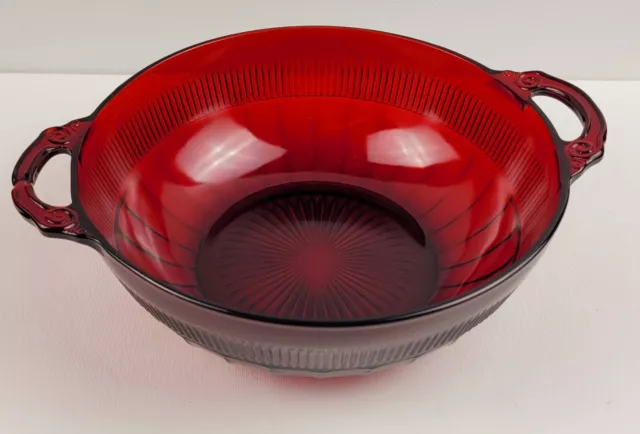 ANCHOR HOCKING, Coronation Royal Ruby Red, Fruit Bowl, Depression Glass/Art Deco