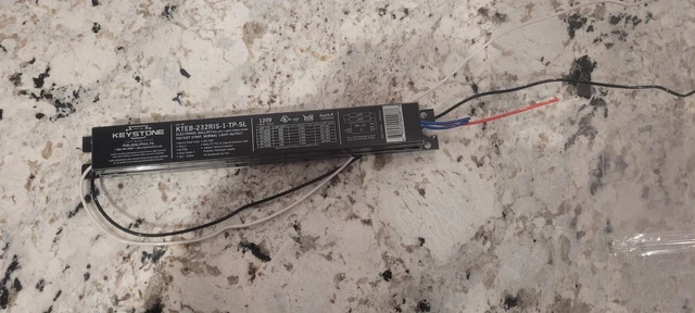 Keystone Instant Start Electronic Ballast – KTEB-232RIS-1-TP-SL, 60Hz, 0.8 Amps