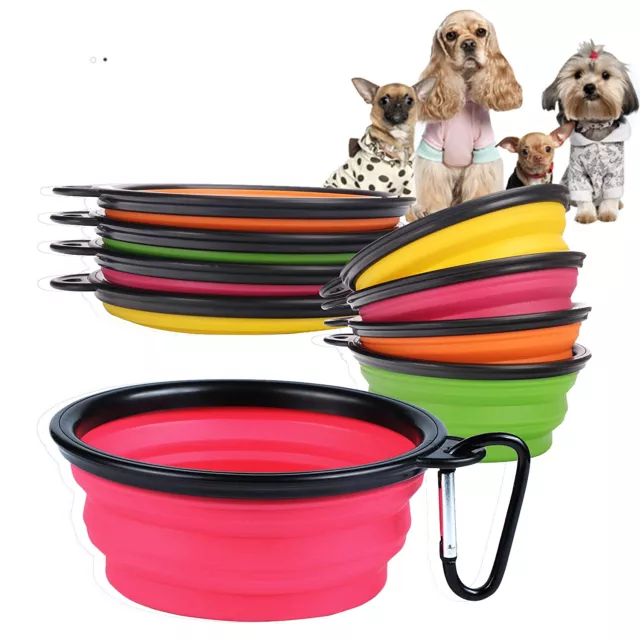 Pet Bowl Silicone Collapsible Dog Bowl Portable Travel Food Water Bowl