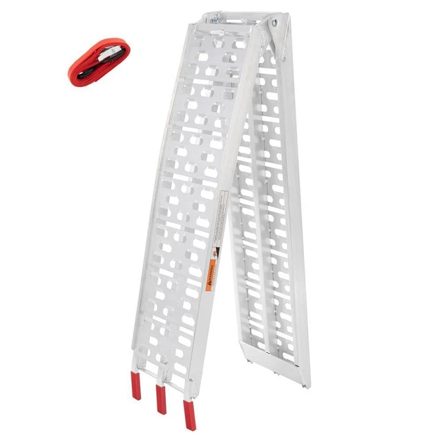 7.5' Aluminum Arched Motorcycle ATV UTV Truck Lawnmower Folding Loading Ramp