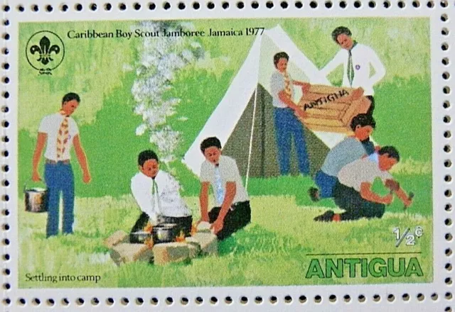 ANTIGUA 1977 SG534 QEII ½c. CARIBBEAN SCOUT JAMBOREE, JAMAICA  -  MNH