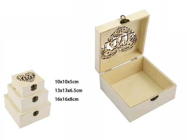 Scatola Portagioie In Legno Artigianale Con Intaglio | 30,5x20,3 Cm, Rivestimento In Velluto, Coperchio Incernierato | Porta Ricordi E Gioielli - 5