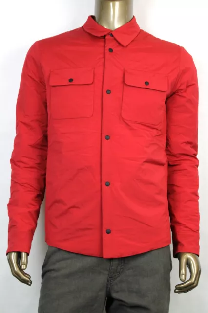 New Gucci Mens Nylon Padded Shirt Jacket From Viaggio Collection Red 336243 6420