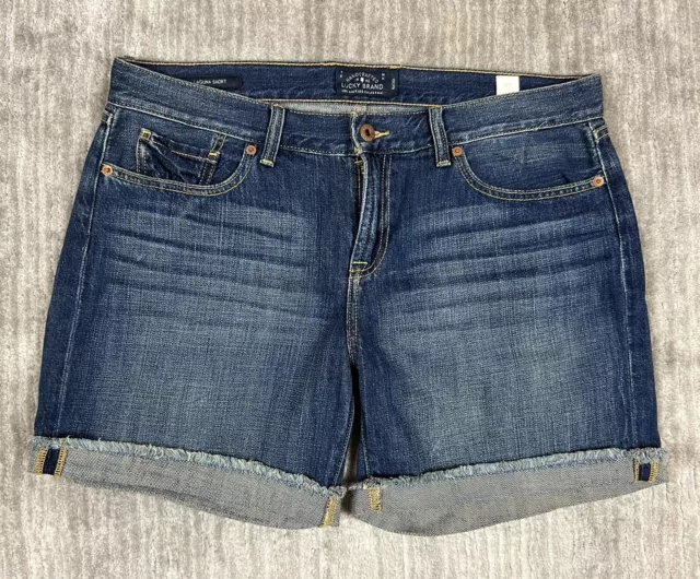 Lucky Brand Shorts Womens 10/30 Blue Jean Cuffed Raw Hem Denim