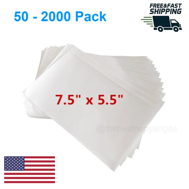 7.5" x 5.5" Clear Adhesive Packing List Shipping Label Envelopes Pouches 50-2000