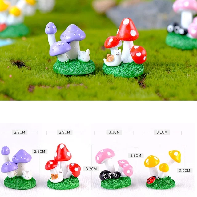 Ornement champignon animal résine jaune 3 1cm x 2 9cm pour décoration jardin d