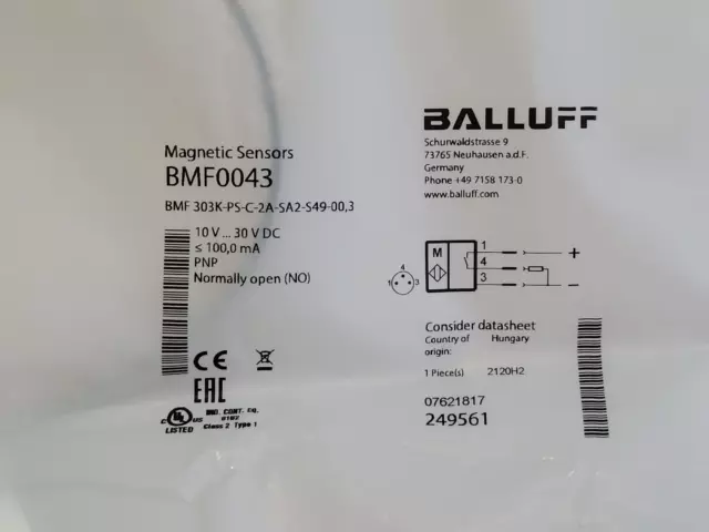 BALLUFF BMF0043 Magnetic Sensor  NEU / OVP worldwide ship