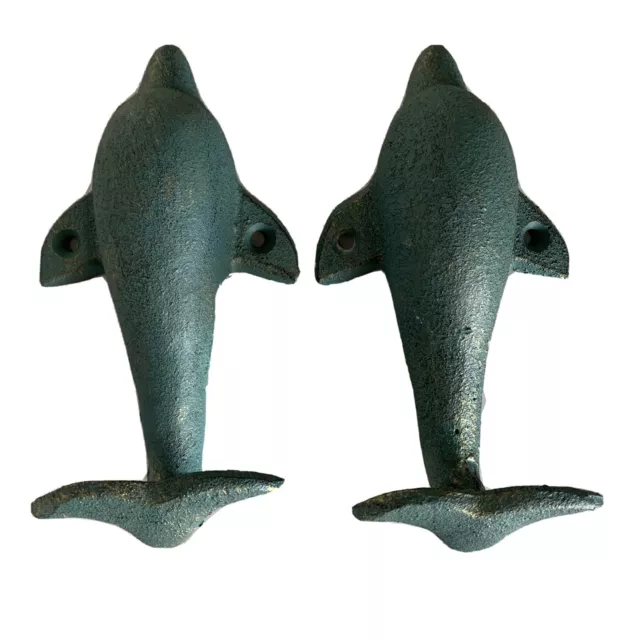 Dolphin Porpoise Cast Iron Wall Mounted Bathroom Towel/ Robe Hooks Unique