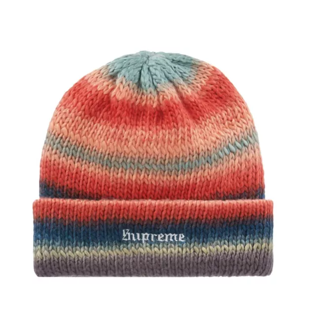 Supreme Ombre Stripe Beanie Navy Blue Red FW22