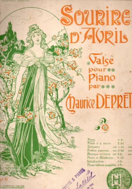 Partition piano de Maurice DEPRET - Sourire d'Avril, valse - ill. Barabandy