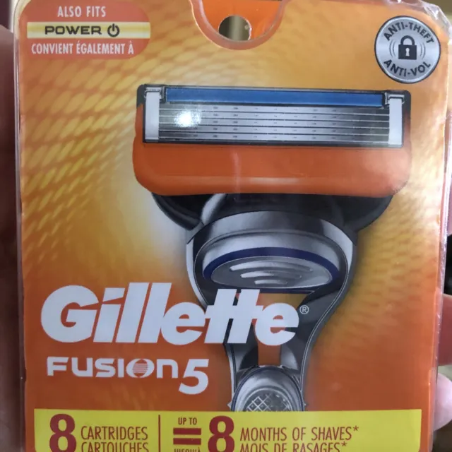 Paquete de 8 cartuchos Gillette Fusion NUEVOS