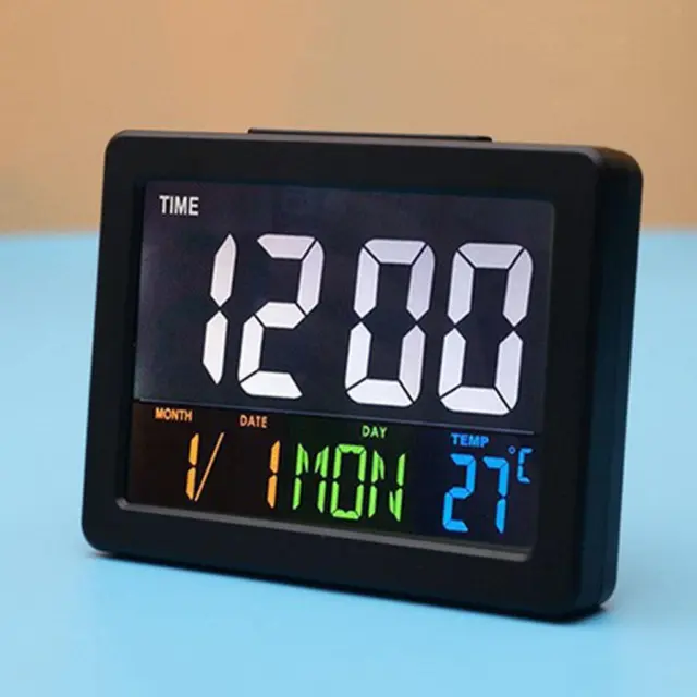 Display LCD con termometro digitale per proiezione di temperatura, sveglia a LED