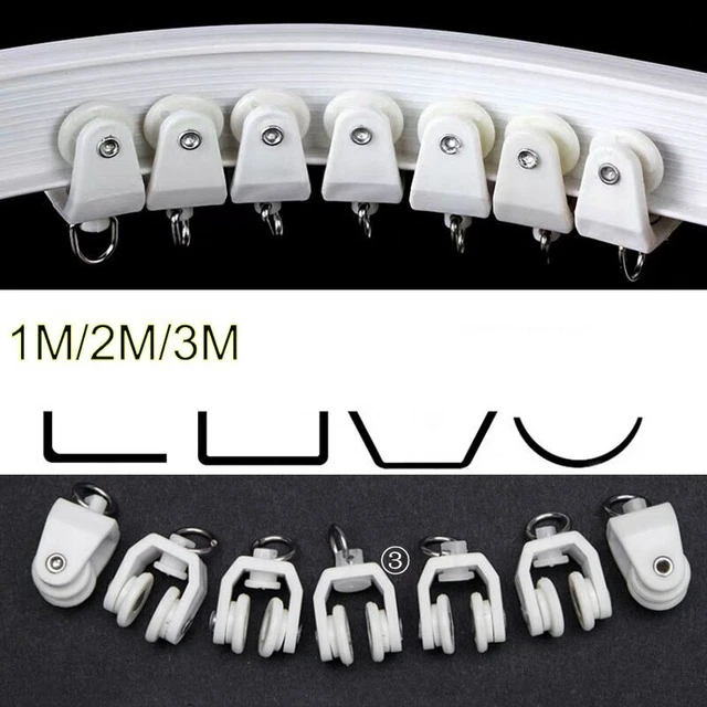 FLEXIBLE CEILING MOUNTED Curtain Track Rail Camper Bath Shower Privacy