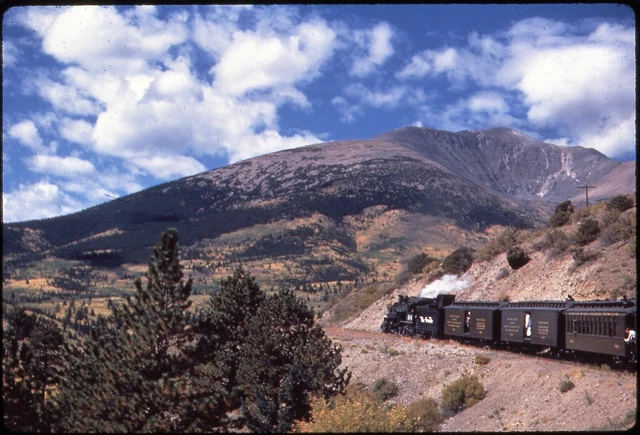 D&RGW Rio Grande 494 Marshall Pass summit, CO 1948 duplicate slide