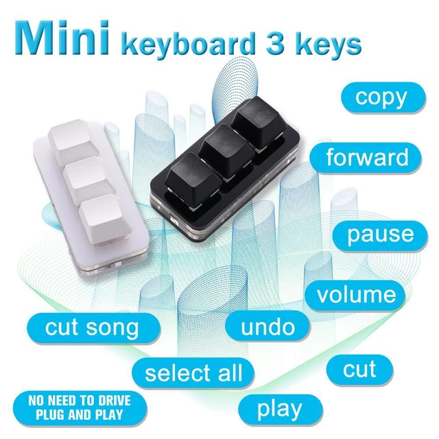 KEYPAD 3-KEY MECHANICAL Keyboard Custom Full-key Hot-swappable Buttons ...