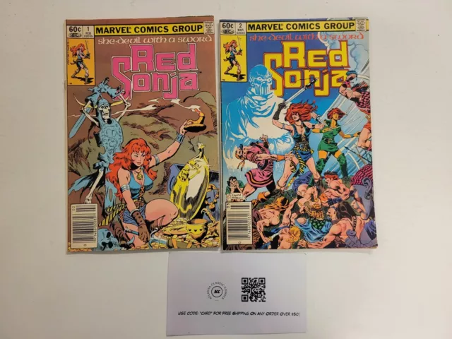 2 Red Sonja Marvel Comic Books #1 2 She-Devil With a Sword 55 TJ6