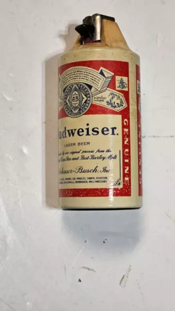 Vintage BUDWEISER BEER CAN Cricket Lighter by Gillette Lights