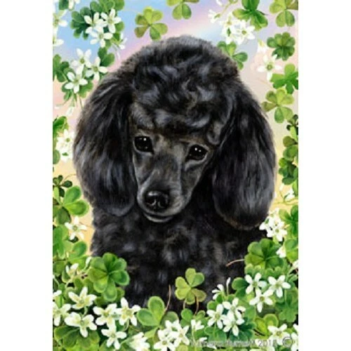 Clover Garden Flag - Black Poodle 310061