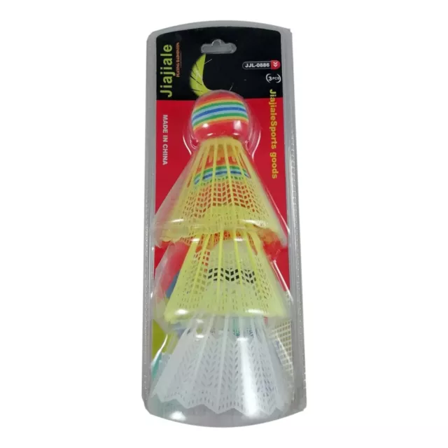 3 Volants de Badminton Multicolores en Plastique Sport de Raquettes