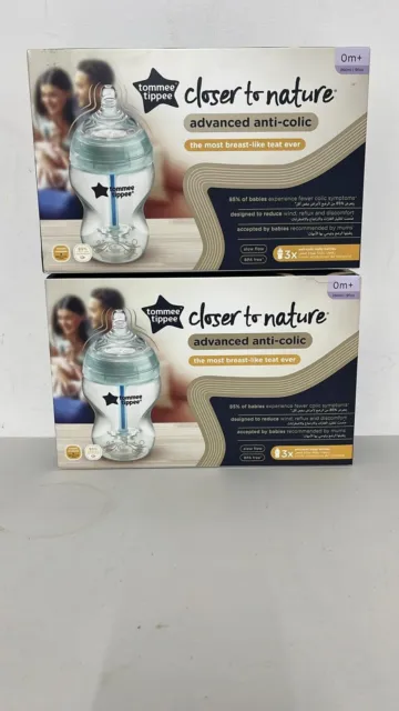 Tommee Tippee Advanced Anti-Colic Closer to Nature Baby Bottles 260ml x6 BNIB